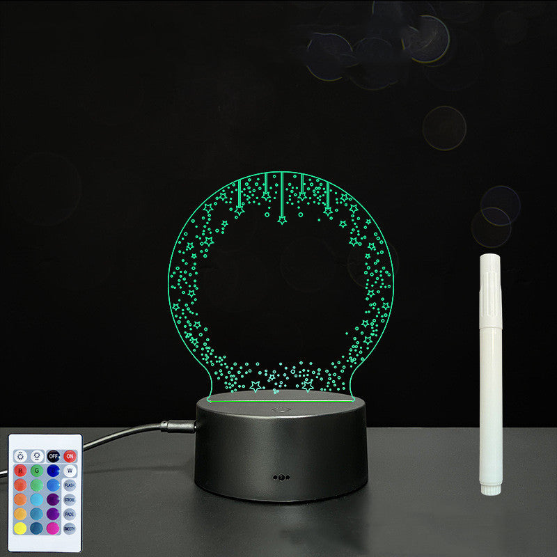 3D Acrylic Board Handwriting Message Board LED Light Style8 Black B 0 - Tophatter Daily Deals