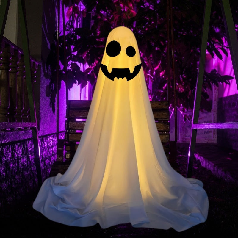 Ghost Halloween Porch Decorations Glowing Lawn Set 2025 Floor Smiling Face 3D Changing Face Moving Picture Frame - Tophatter Daily Deals