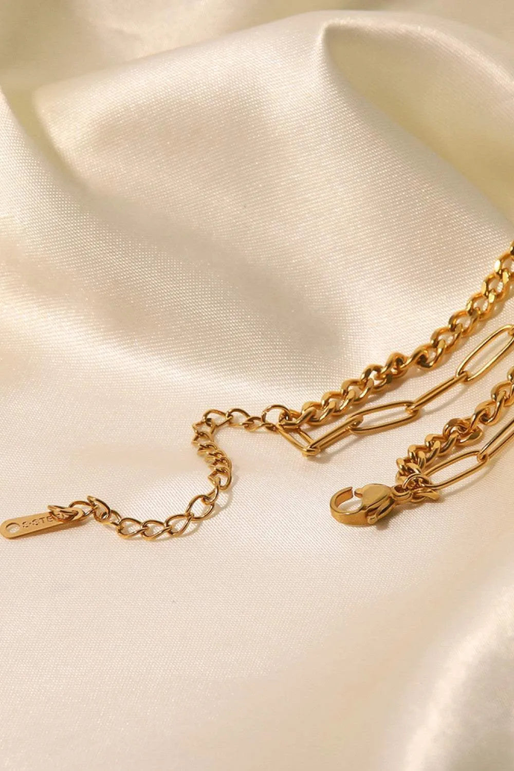 18K Gold Plated Layered Chain Necklace Necklaces - Tophatter Daily Deals