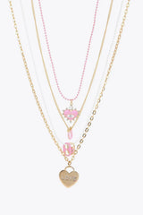 4-Piece Zinc Alloy Pendant Necklace Gold One Size Necklaces - Tophatter Daily Deals