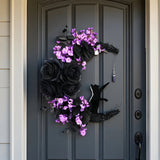 Halloween Black Cat Crescent Moon Wreath Occasions > Christmas > Christmas Wreaths & Garlands - Tophatter Daily Deals