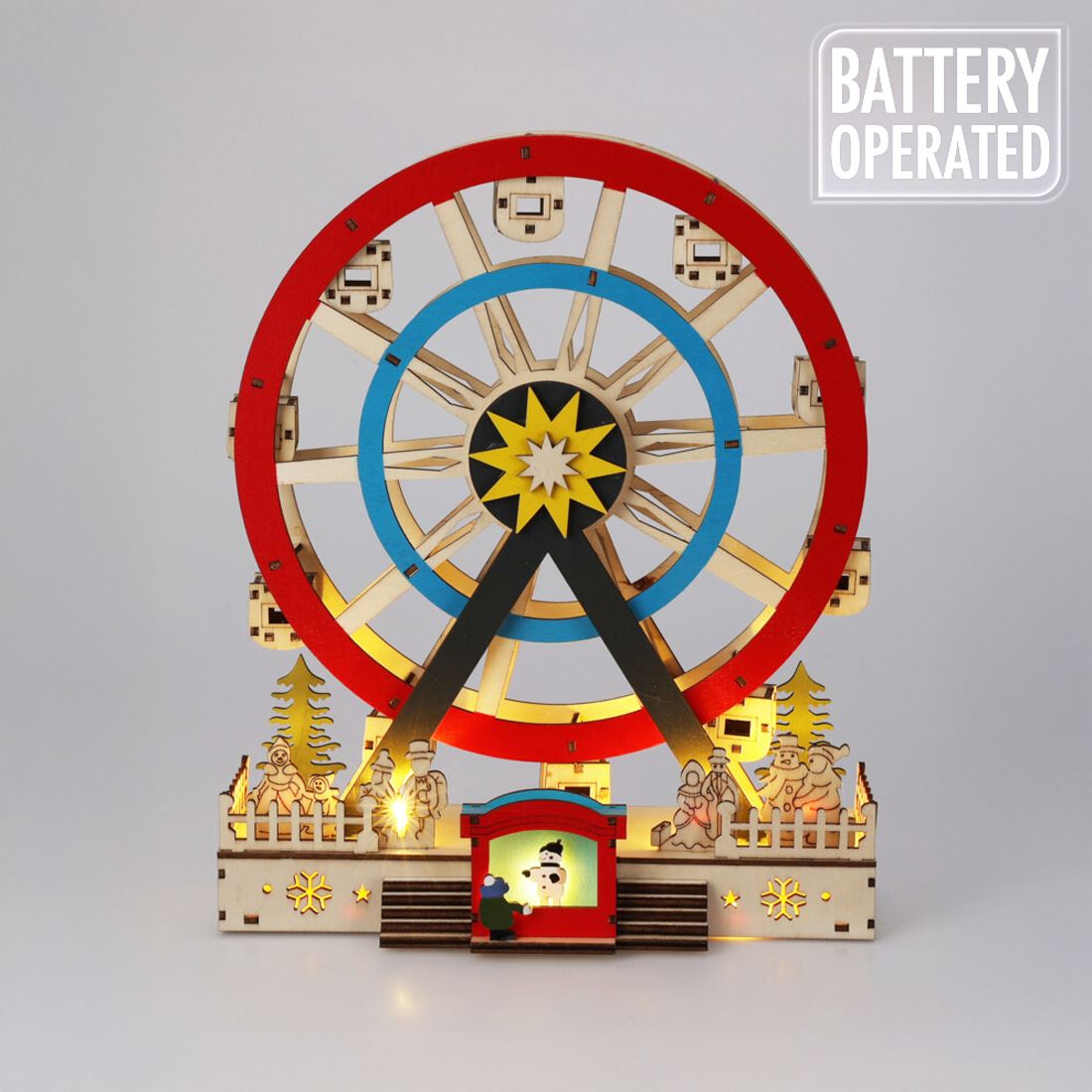 Christmas LED Ferris Wheel Ornament | Light-up Big Wheel Spinning Decoration LED Light - Tophatter Daily Deals