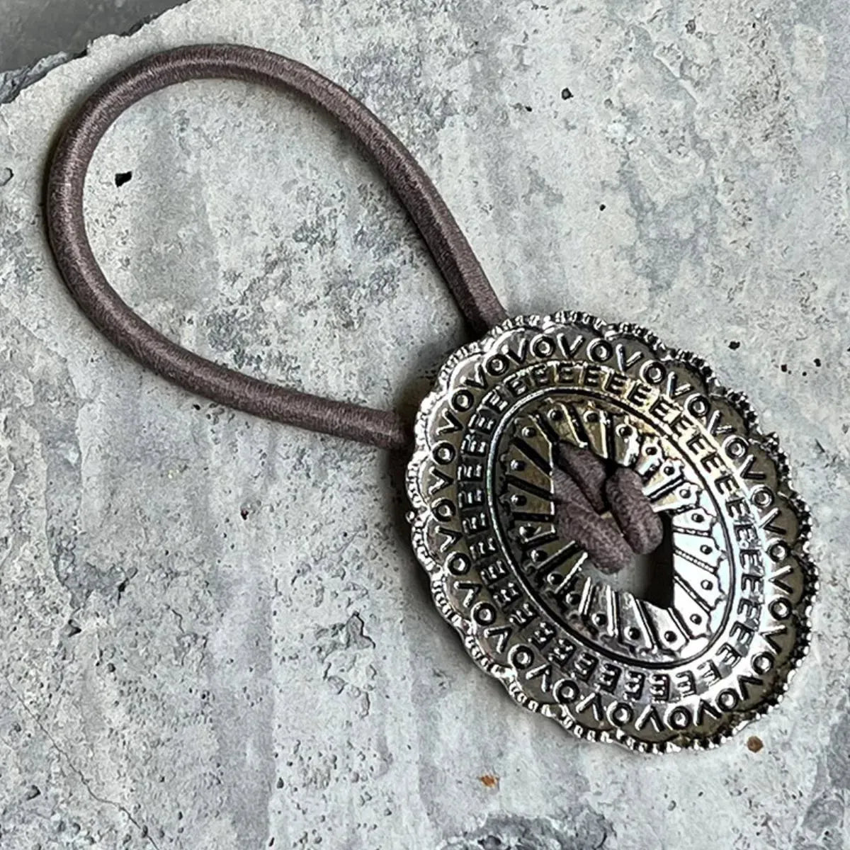 2-Piece Alloy Elastic Hair Ropes Taupe One Size Hair Accessories - Tophatter Daily Deals