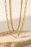 18K Gold Plated Layered Chain Necklace Gold One Size Necklaces - Tophatter Daily Deals