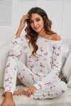 Flamingo Long Sleeve Top and Pants Lounge Set Loungewear Sets - Tophatter Daily Deals