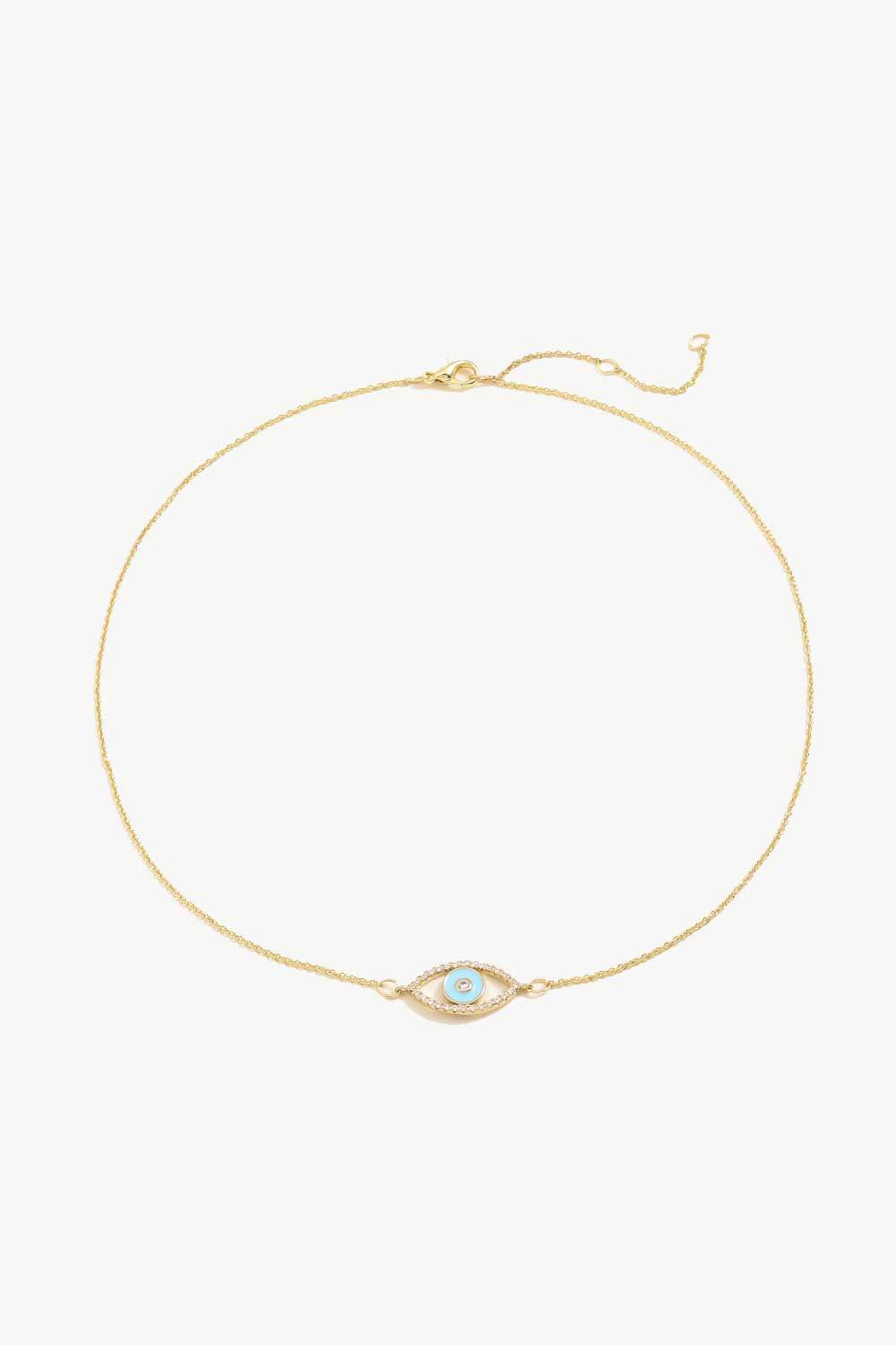 Evil Eye Pendant Gold Plated Chain Necklace Necklaces - Tophatter Daily Deals