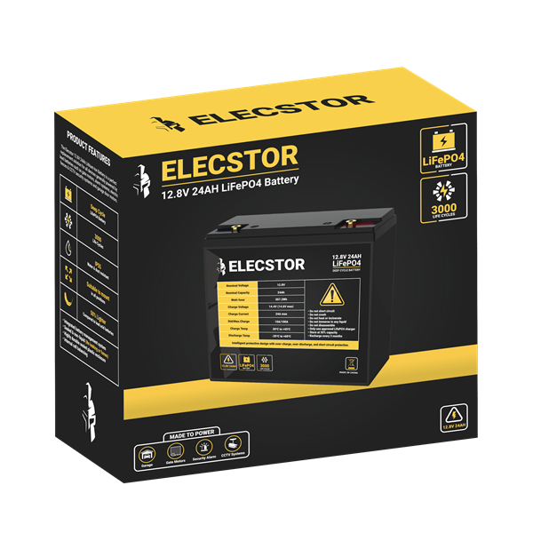 ELECSTOR 12.8V 24AH LIFEPO4 BATTERY - Tophatter's Army Deals MISC - Tophatter Daily Deals