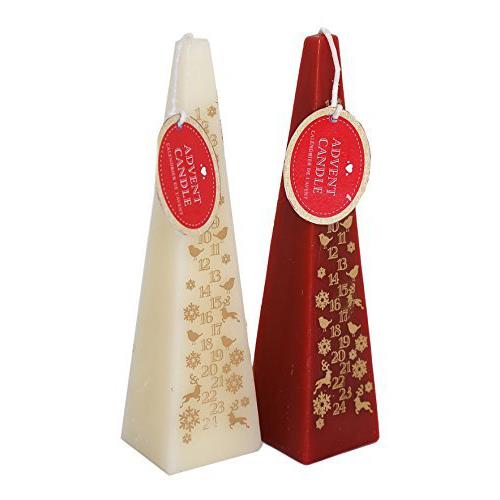 20cm Pyramid Count Down To Christmas Advent Candle - colours vary Advent Candle - Tophatter Daily Deals