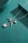 925 Sterling Silver Lock & Key Zircon Pendant Necklace Necklaces - Tophatter Daily Deals