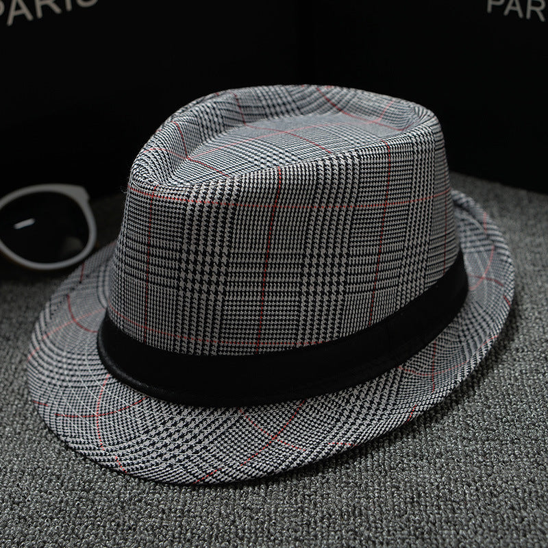British Houndstooth European And American Sun Hats For Men Stripes red and black 58cm 0 - Tophatter Daily Deals