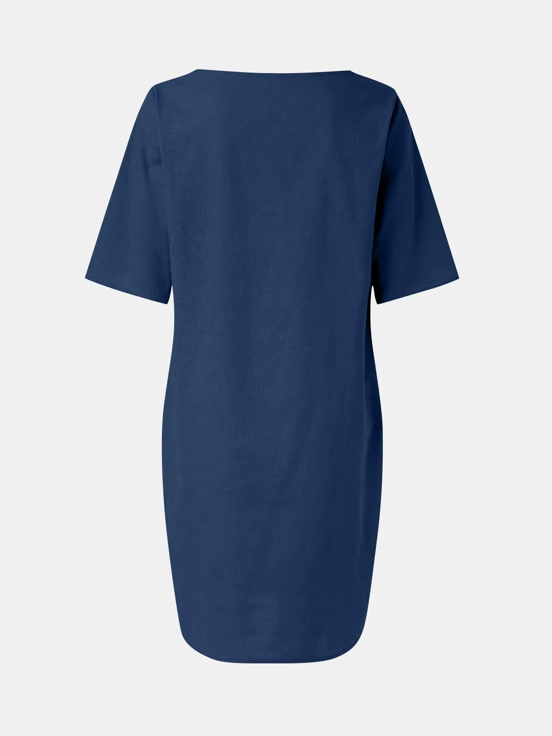 Full Size Round Neck Half Sleeve Dress with Pockets Casual Dresses - Tophatter Daily Deals