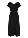 Ruched V-Neck Cap Sleeve Dress Casual Dresses - Tophatter Daily Deals