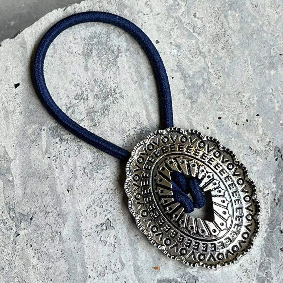 2-Piece Alloy Elastic Hair Ropes French Blue One Size Hair Accessories - Tophatter Daily Deals