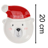 Polar Bear Christmas Plate Novelty Character Snack Plate Xmas Serving Dish 19cm Plate - Tophatter Daily Deals