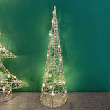 Gold Cone LED Christmas Tree | Warm White LED Pre-Lit Tree with Timer - 40cm Ornament - Tophatter Daily Deals
