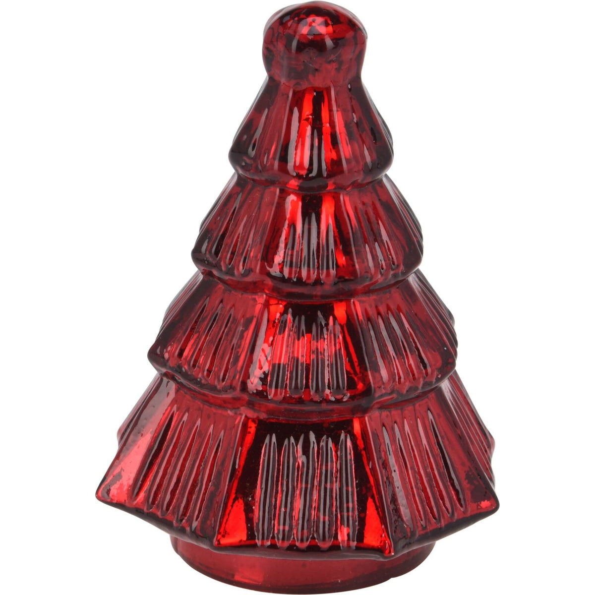Red Glass Christmas Tree | Freestanding Mottled Red Tree Ornament - 13cm Ornament - Tophatter Daily Deals