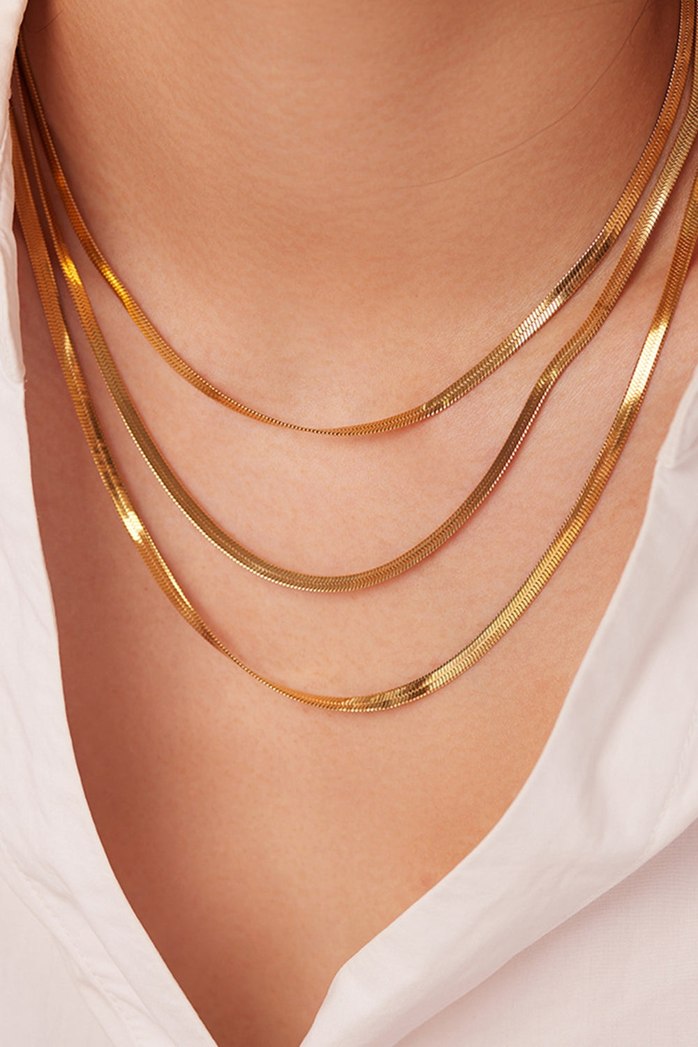 Triple-Layered Snake Chain Necklace Necklaces - Tophatter Daily Deals