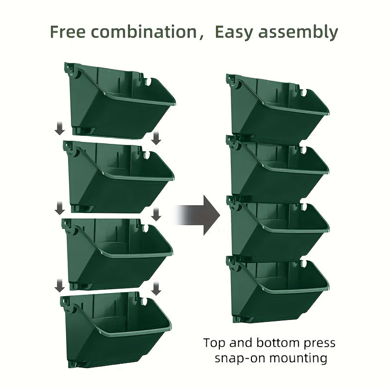 Wall-Mounted Vertical Stacking Planter Set (30pcs) Home & Garden > Artificial Plants > Pots, Planters & Accessories - Tophatter Daily Deals