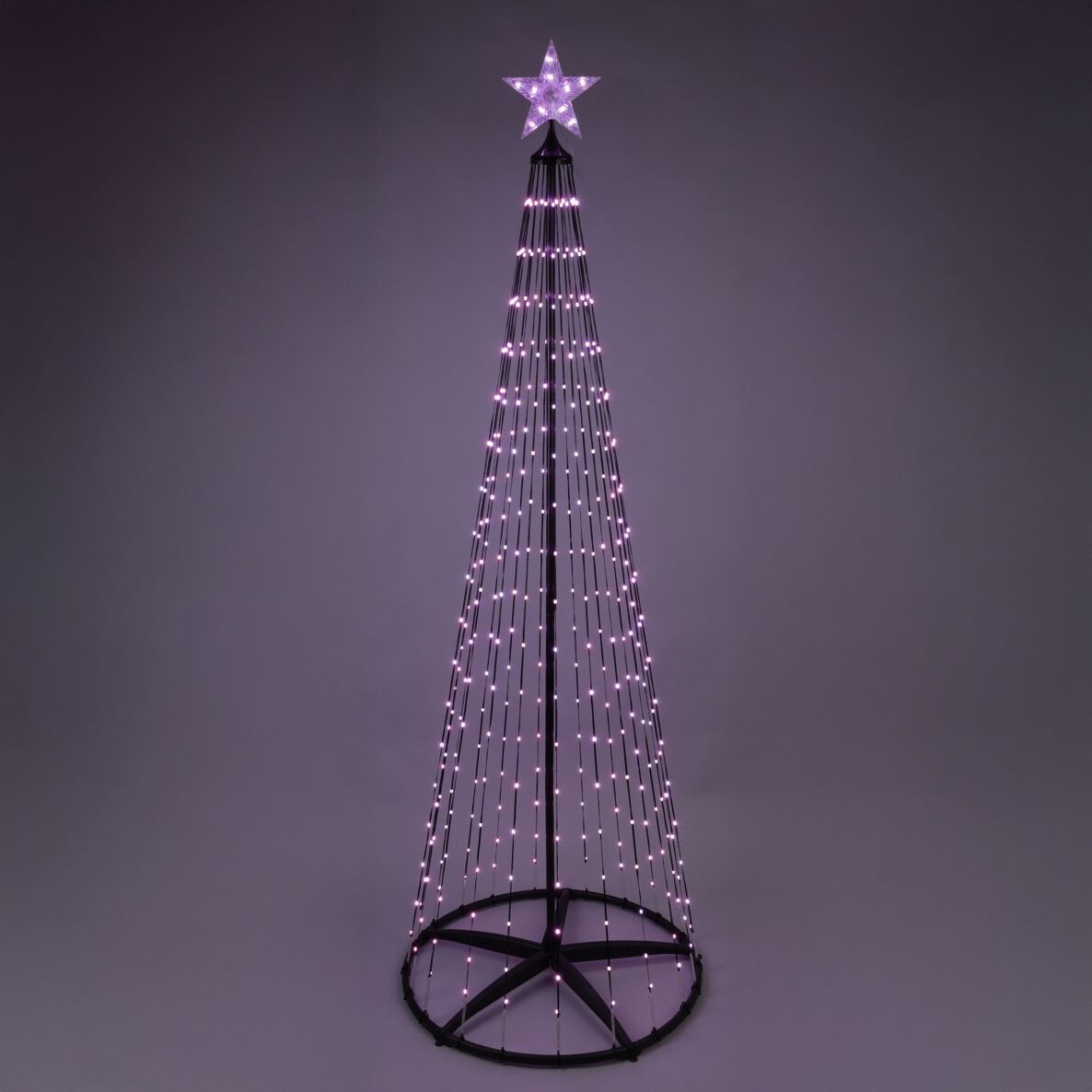 Multicolour LED Christmas Tree | Colour Changing Tree 370 RGB Lights UK Plug LED Light - Tophatter Daily Deals