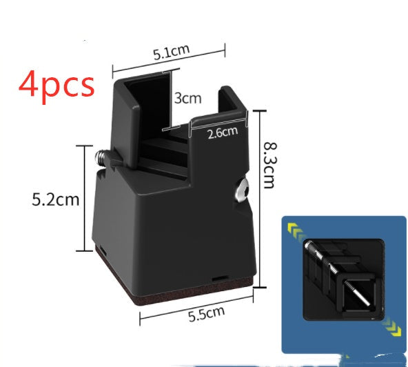 Adjustable Furniture Height Pad 5cm high black 4pcs 4PCS 0 - Tophatter Daily Deals