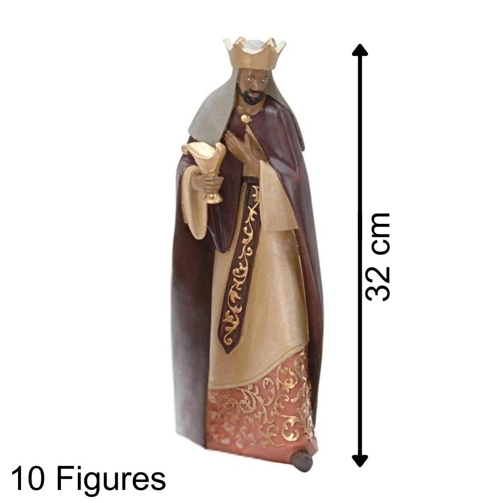 Deluxe Christmas Nativity Set - Extra Large Luxury Traditional Crib Scene With 10 Beautiful Detailed Figures Nativity Set - Tophatter Daily Deals