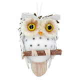 Natural Owl Christmas Tree Decoration | Rustic Woodland Hanging Bauble - 10cm Baubles - Tophatter Daily Deals