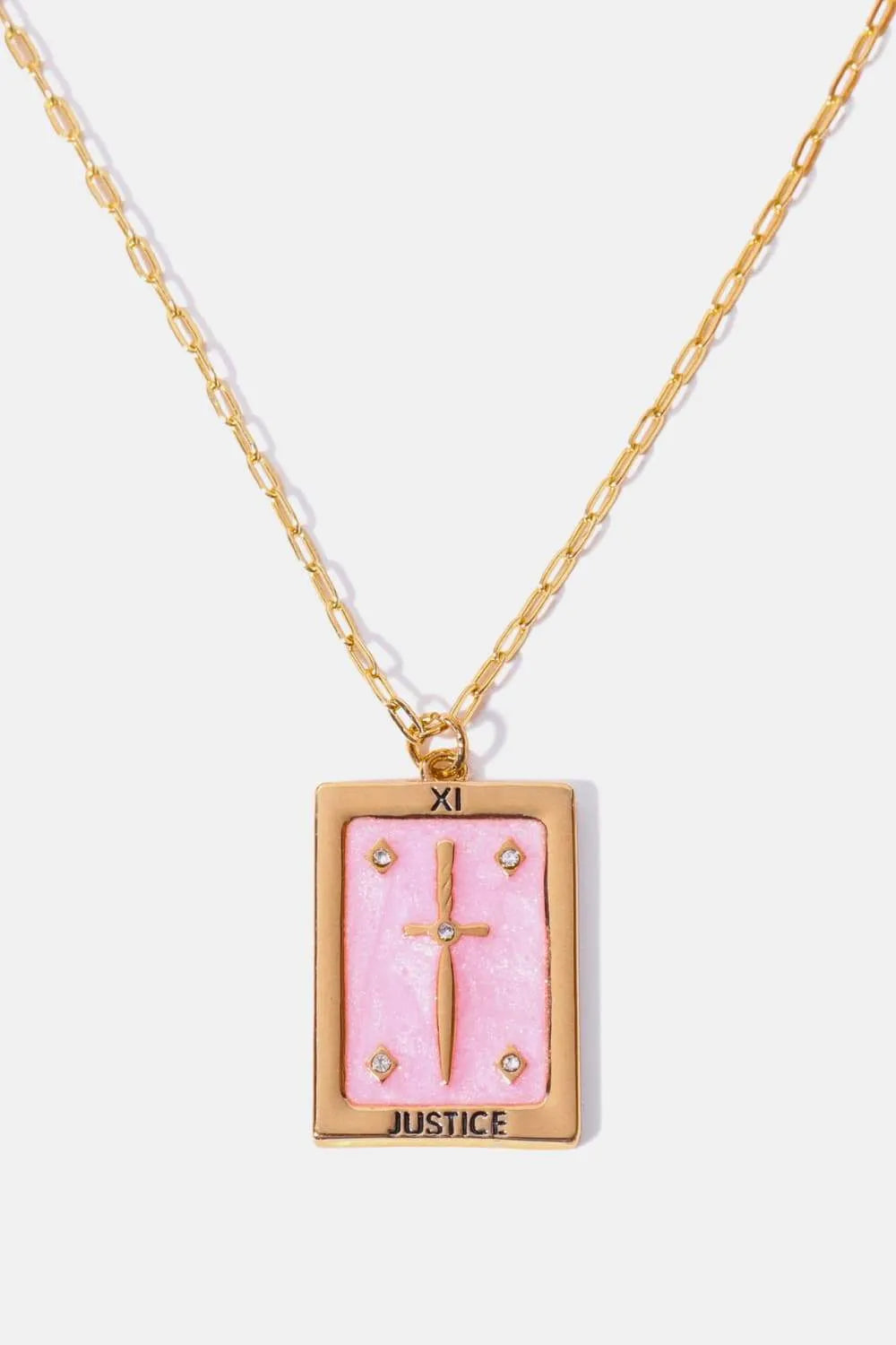Tarot Card Pendant Copper Necklace Blush Pink One Size Necklaces - Tophatter Daily Deals