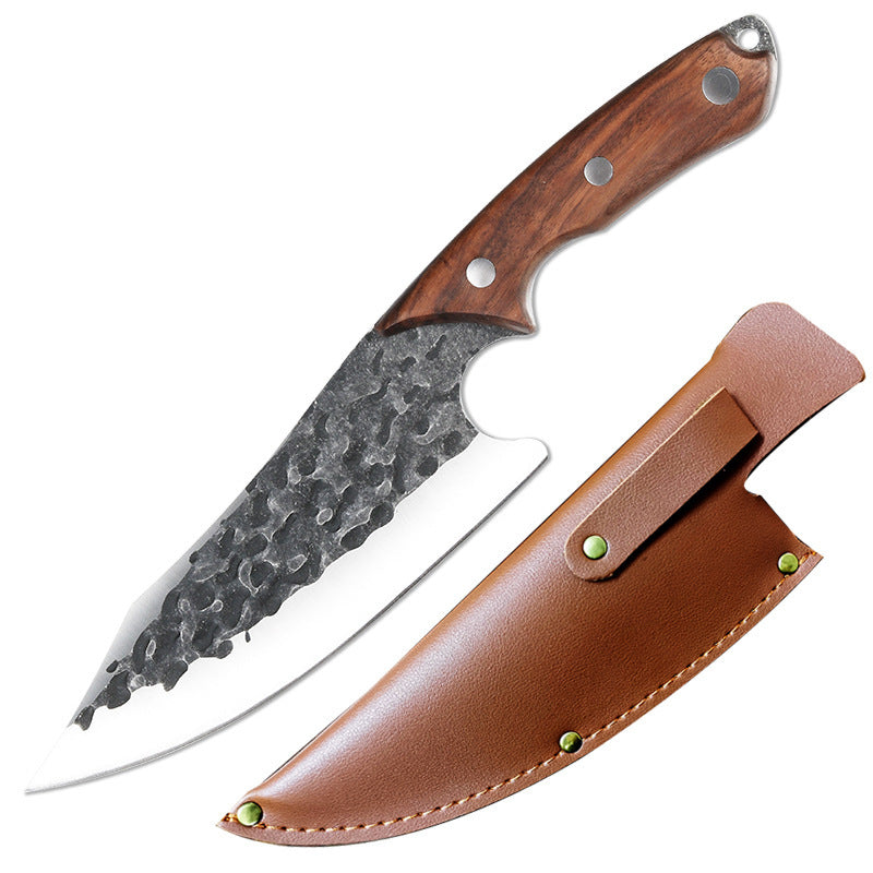 7 Inch Hand Forged Stainless Steel Kitchen Knife C6 and PU sleeve 0 - Tophatter Daily Deals