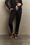 Ninexis Buttoned Collared Neck Top and Pants Pajama Set Loungewear Sets - Tophatter Daily Deals