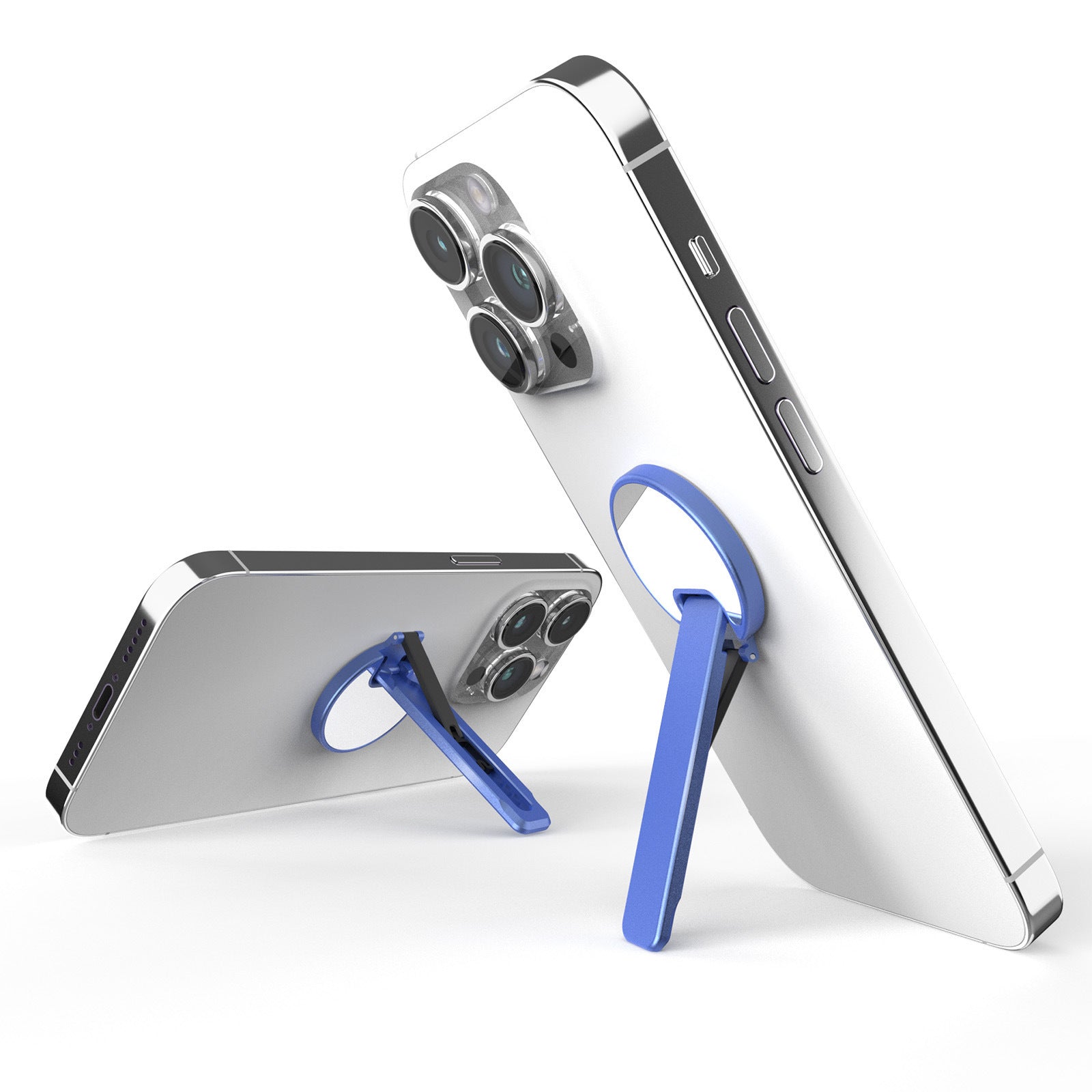 Aluminum Alloy Mobile Phone Bracket Horizontal And Vertical Available Rotating Decompression Back Paste Lollipop Small Mirror Blue 0 - Tophatter Daily Deals
