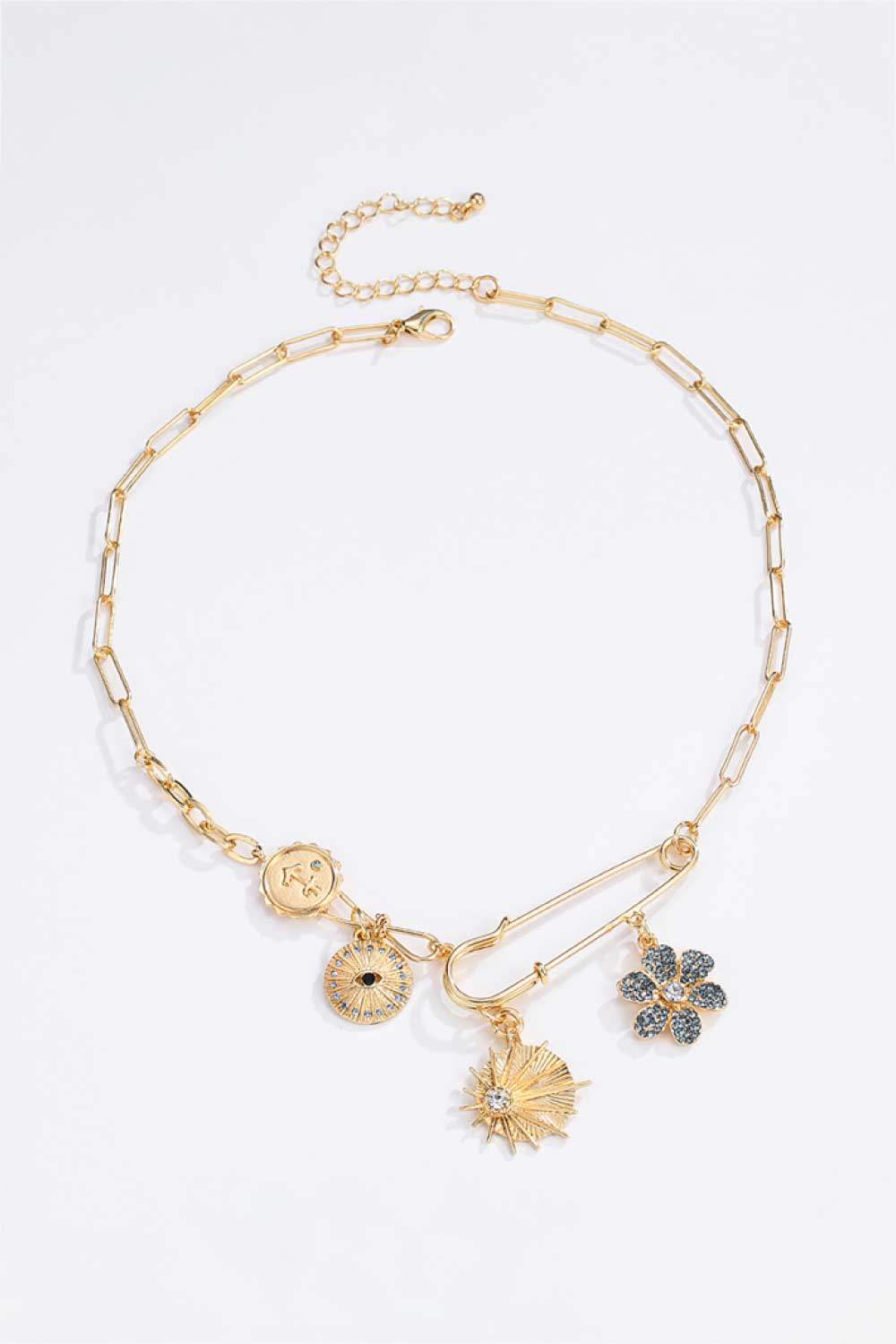 5-Piece Wholesale Rhinestone Flower Paperclip Chain Necklace Necklaces - Tophatter Daily Deals