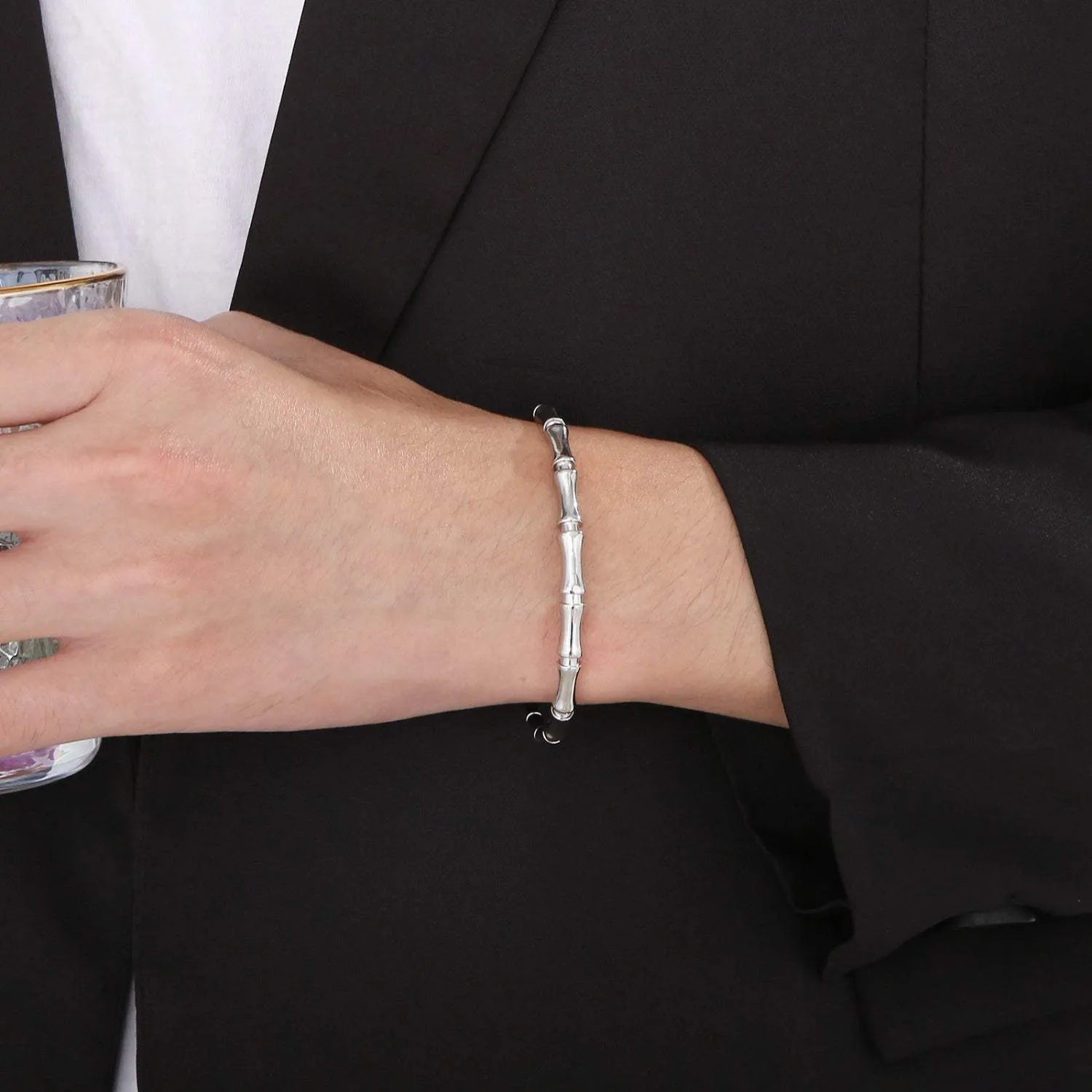 Stainless Steel Bamboo Shape Bracelet Bracelets - Tophatter Daily Deals