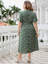 Plus Size Floral Surplice Tie Waist Dress Casual Dresses - Tophatter Daily Deals