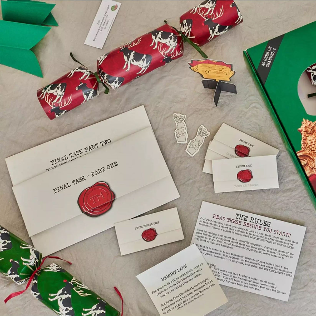 Taskmaster 2025 Christmas Crackers Pack of 6 with Original Tasks and Trophy Christmas Cracker - Tophatter Daily Deals