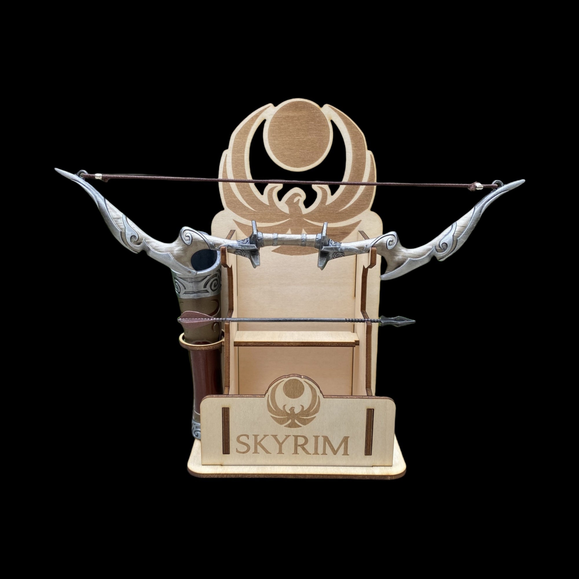 Skyrim Nightingale Bow Metal Miniature With 3D Stand - Tophatter Daily Deals