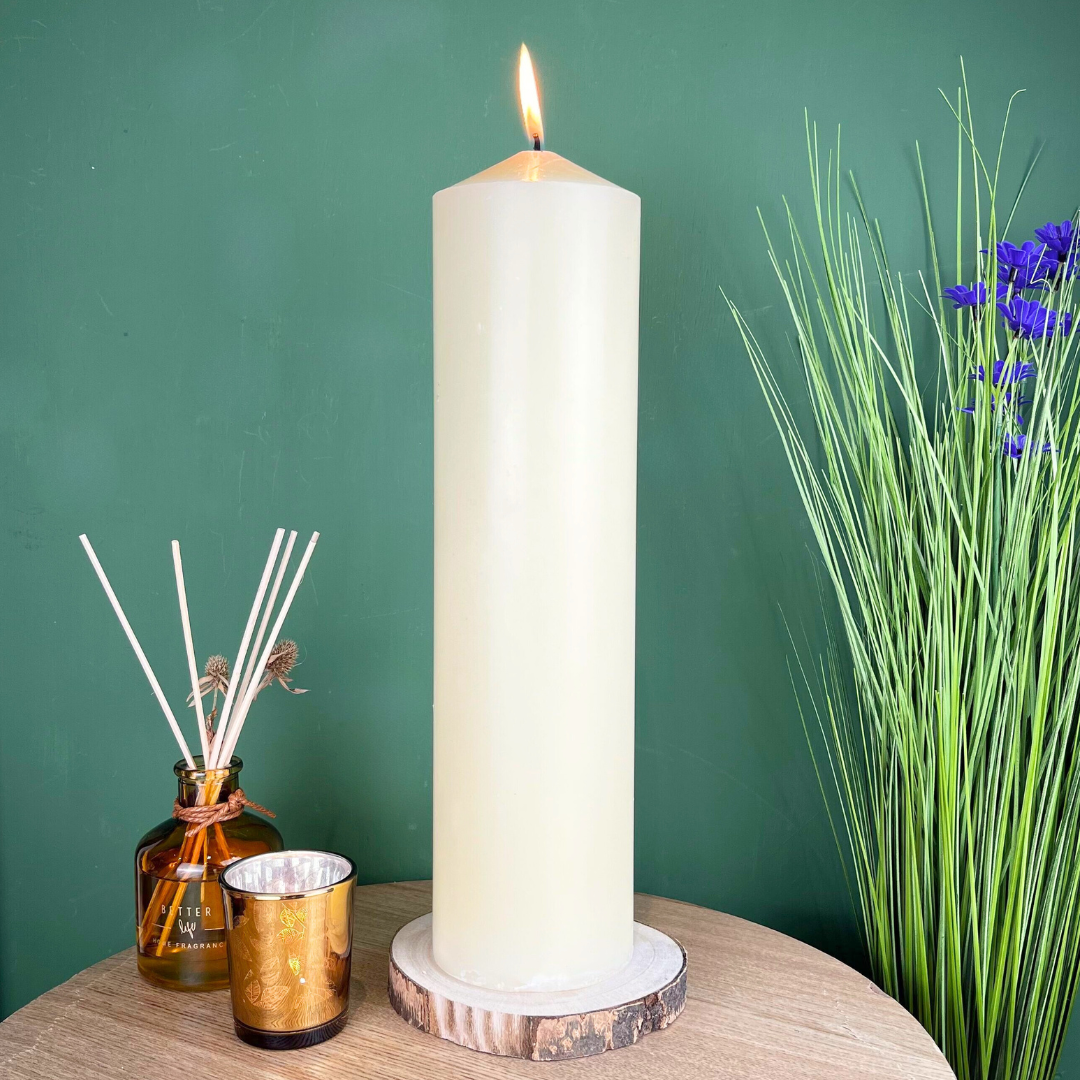 250 Hour Large Church Pillar Candle ~ Cream Votive Candle Candle - Tophatter Daily Deals