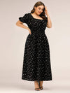 Plus Size Polka Dot Square Neck Dress Casual Dresses - Tophatter Daily Deals