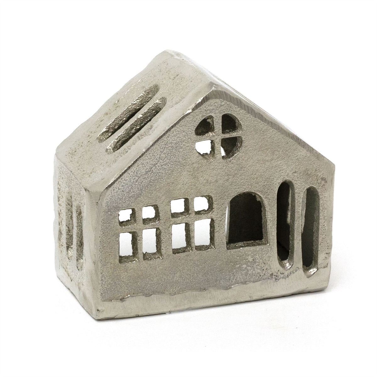 Silver Metal House Shaped Tealight Candle Holder | Christmas Tea Light House Candle Holder - Tophatter Daily Deals
