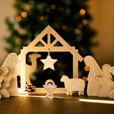 Handcrafted 10-Piece Wooden Nativity Set Traditional Nativity Scene with Figures Nativity Set - Tophatter Daily Deals