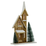 LED Wooden Christmas Church with Trees | Light-Up Nordic Chapel Ornament LED Light - Tophatter Daily Deals
