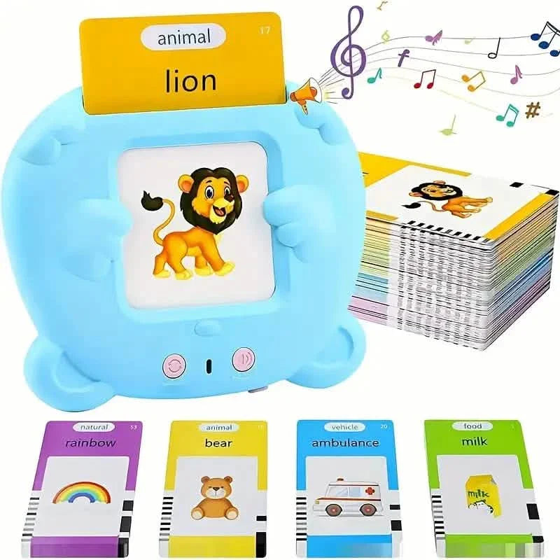Flash Card Learning Toy – 112 Cards, 224 Words | USB Rechargeable Reading Toy for Kids (Pink/Blue) Blue Toys & Games - Tophatter Daily Deals