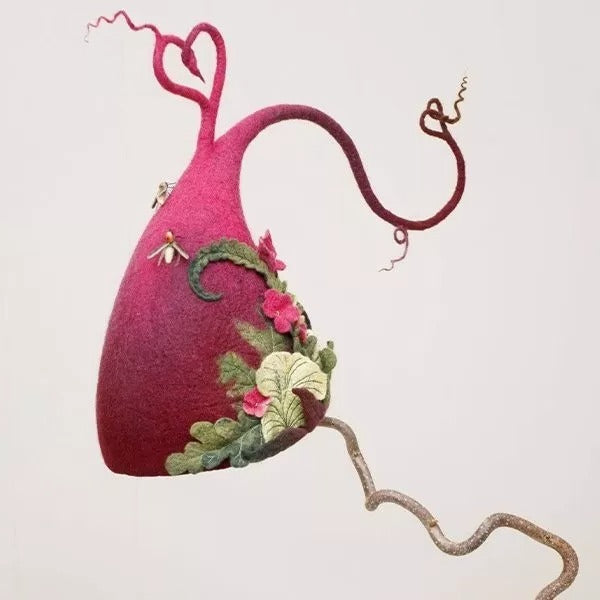 Witch Hat Felt Merino Handmade Halloween 2025 Costume Red - Tophatter Daily Deals