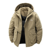 Warm Men's Puffer Jacket - Hooded Short Parka, Cotton Army Green 3D Changing Face Moving Picture Frame - Tophatter Daily Deals
