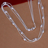 Bead Necklace Jewelry Jewelry Electroplating Silver Jewelry 3 Style 0 - Tophatter Daily Deals