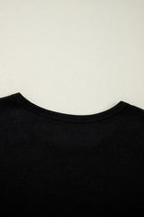 Black Textured Long Sleeve T Shirt and Pants Lounge Set Loungewear & Sleepwear/Loungewear - Tophatter Daily Deals