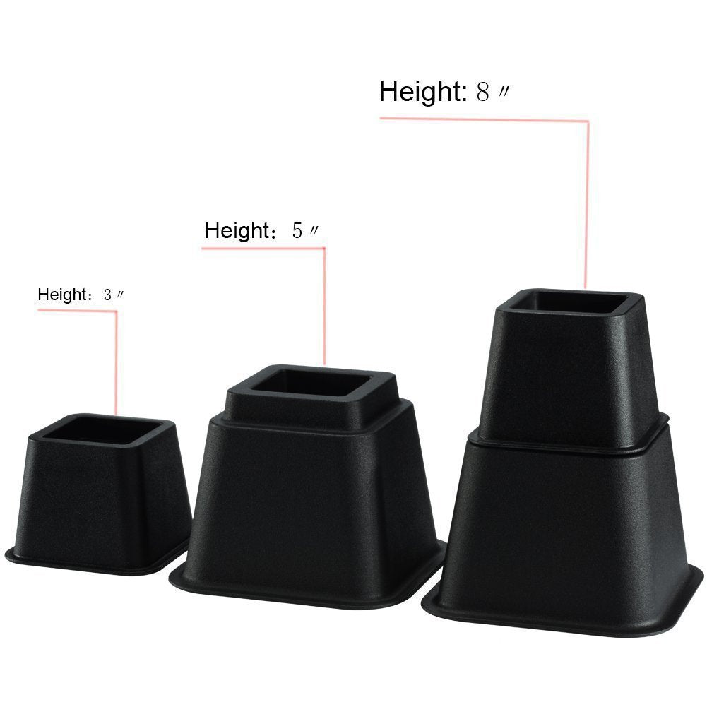 8 Bed Feet Set Plastic Heightening Pad Table Feet Load-bearing Anti-wear Table Mat 0 - Tophatter Daily Deals