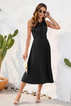 Swiss Dot Tie Neck Sleeveless Dress Casual Dresses - Tophatter Daily Deals