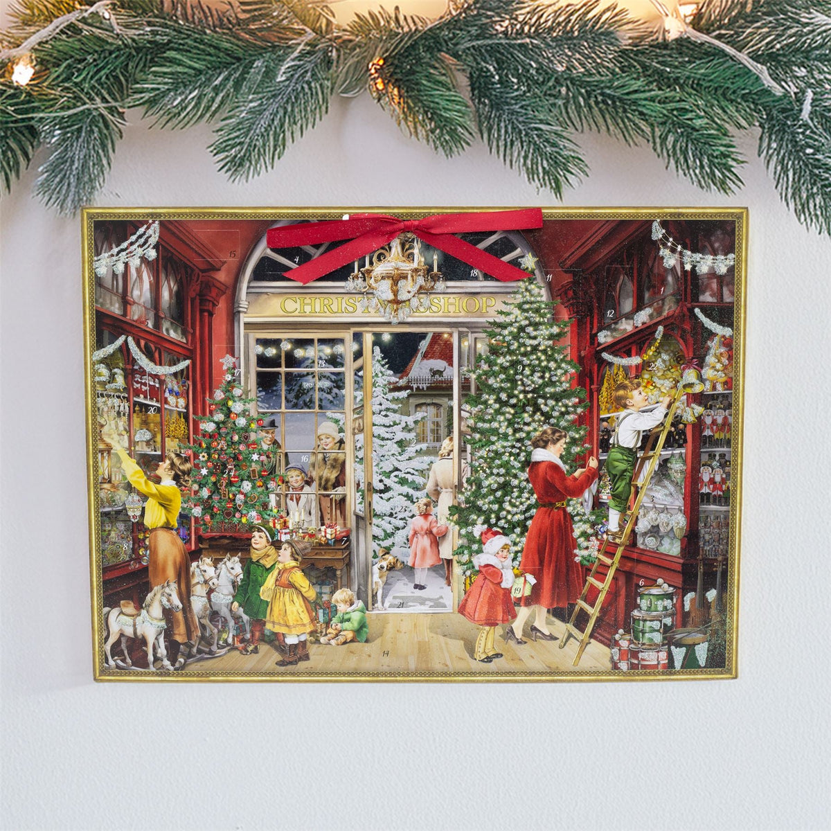 Nostalgic Christmas Toy Shop Advent Calendar with 24 Festive Windows & Ribbon Advent Calendar - Tophatter Daily Deals