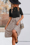 Printed Short Sleeve Belted Dress Casual Dresses - Tophatter Daily Deals