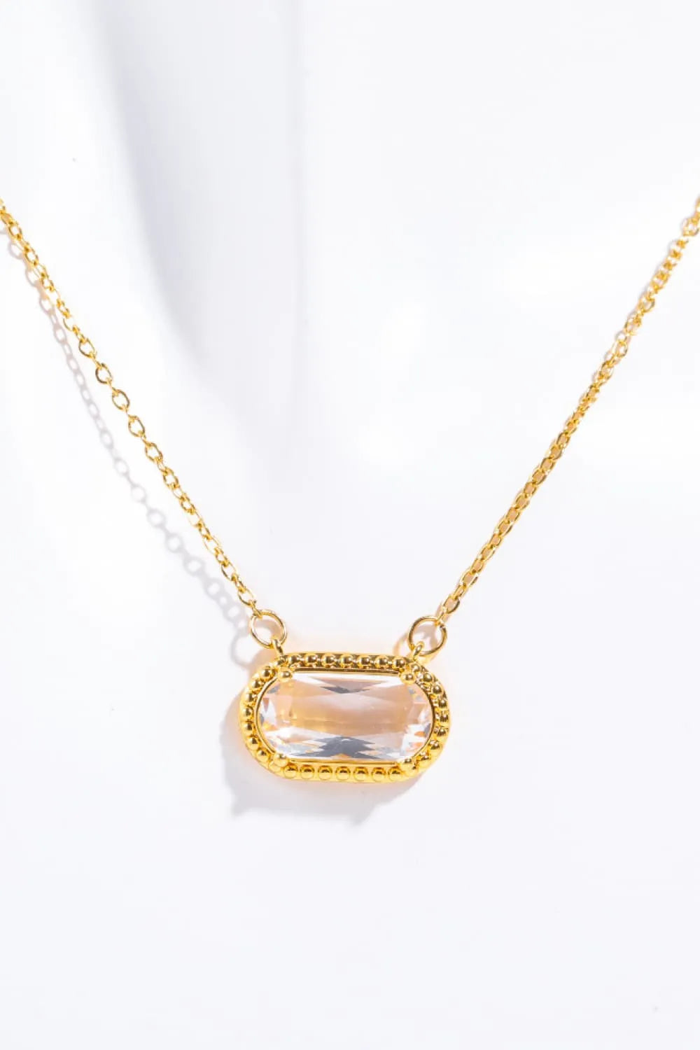 Copper 14K Gold-Plated Pendant Necklace Transparent One Size Necklaces - Tophatter Daily Deals